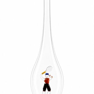 Mundgeblasene Flasche mit Tennisspieler, leer oder befüllt, 500ml