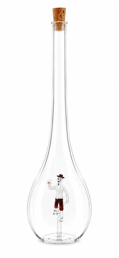 Mundgeblasene Flasche mit Künstler, leer oder befüllt, 500ml