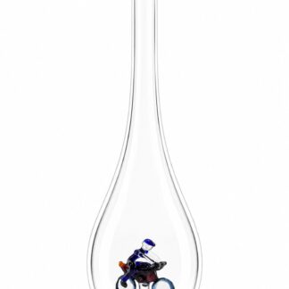 Mundgeblasene Flasche mit Motorradfahrer, leer oder befüllt, 500ml