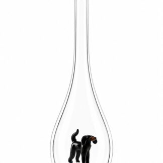 Mundgeblasene Flasche Hund schwarz, leer oder befüllt, 500ml