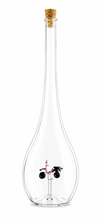 Mundgeblasene Flasche mit Vespa, leer oder befüllt, 500ml