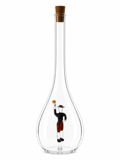 Mundgeblasene Flasche mit Maler, leer oder befüllt, 500ml