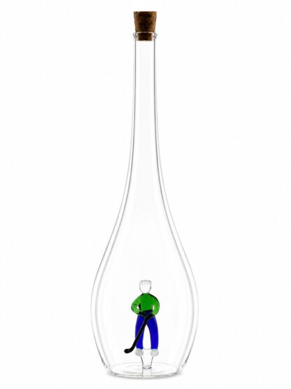 Mundgeblasene Flasche mit Golfer, leer oder befüllt, 500ml