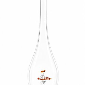 Mundgeblasene Flasche mit Skifahrer, leer oder befüllt, 500ml