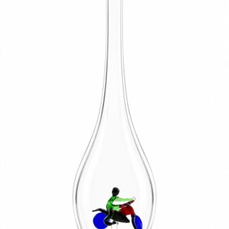 Mundgeblasene Flasche mit Motorradfahrer, leer oder befüllt, 500ml
