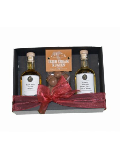 Geschenk-Set "Zweierlei Whisky mit Schokolade"