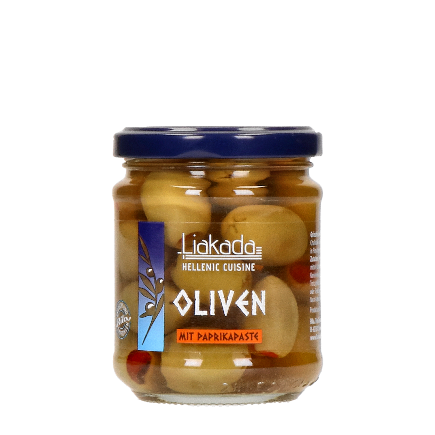 Oliven grün, gefüllt mit Paprikapaste (190g)