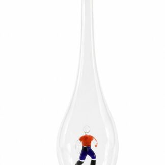 Mundgeblasene Flasche mit Fussballspieler, leer oder befüllt, 500ml