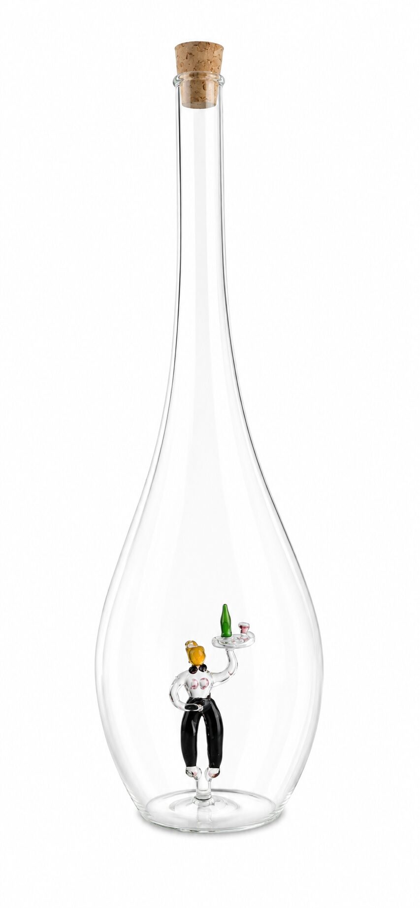 Mundgeblasene Flasche mit Kellnerin, leer oder befüllt, 500ml
